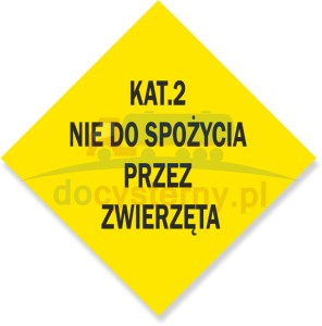Naklejka KAT.2 Nie do spożycia przez zwierzęta 300 x 300